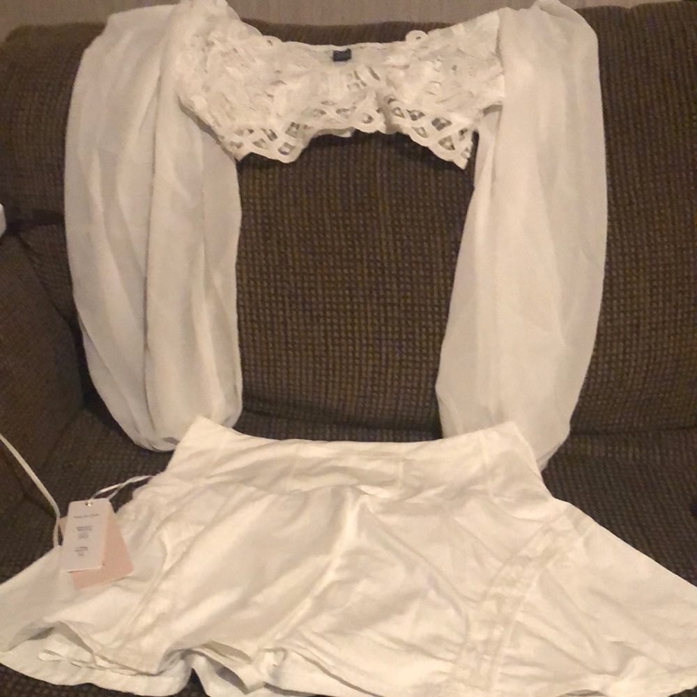 White skirt and crop top